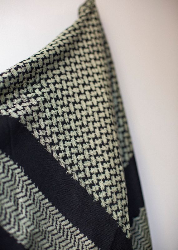 Stor keffiyeh, svart og olivengrønn