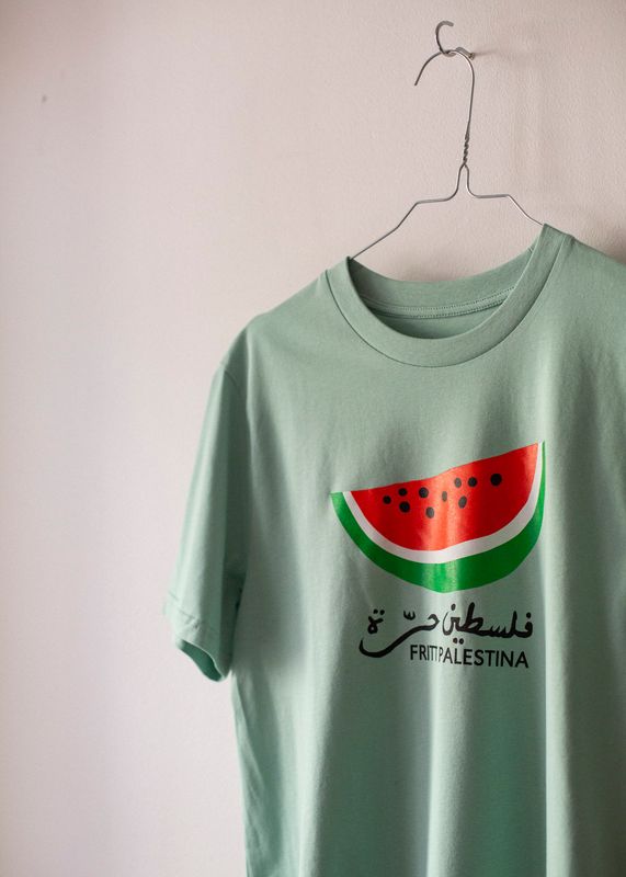 Silketrykket T-skjorte - vannmelon, grønn
