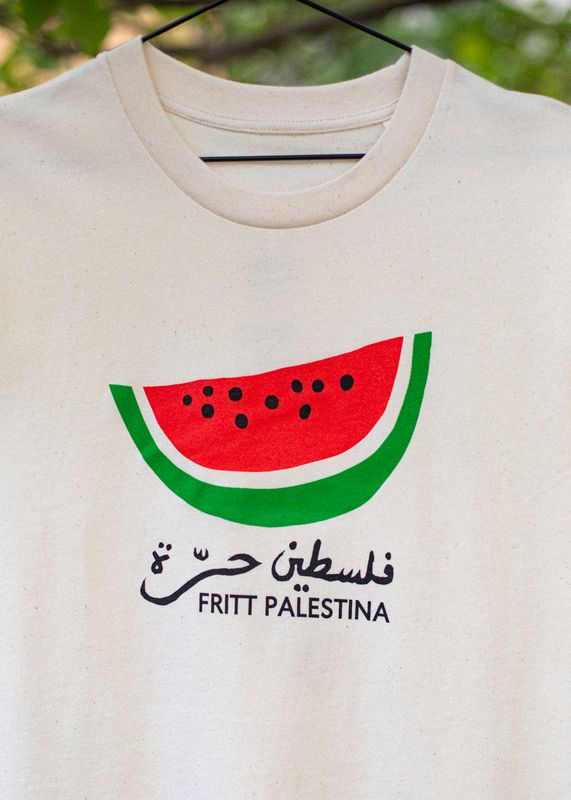 Silketrykket tynn genser - vannmelon