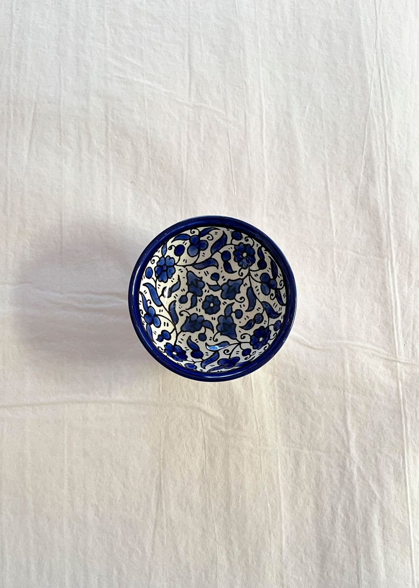 Keramikkskål, blå 9 cm