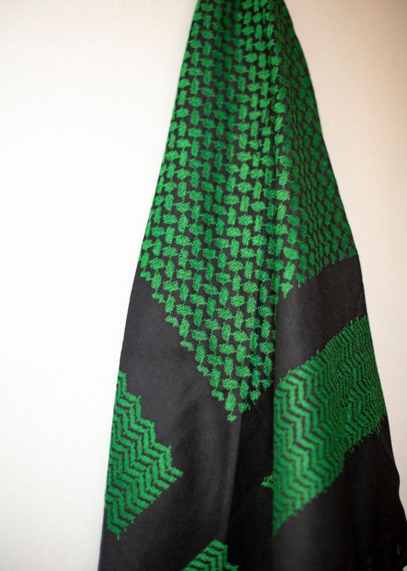 Stor keffiyeh, svart og grønn