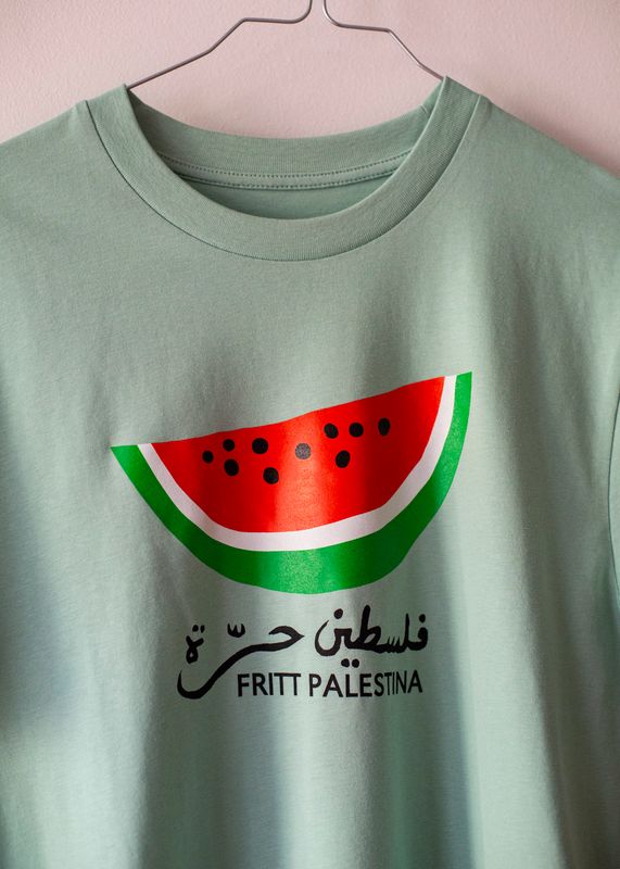 Silketrykket T-skjorte - vannmelon, grønn