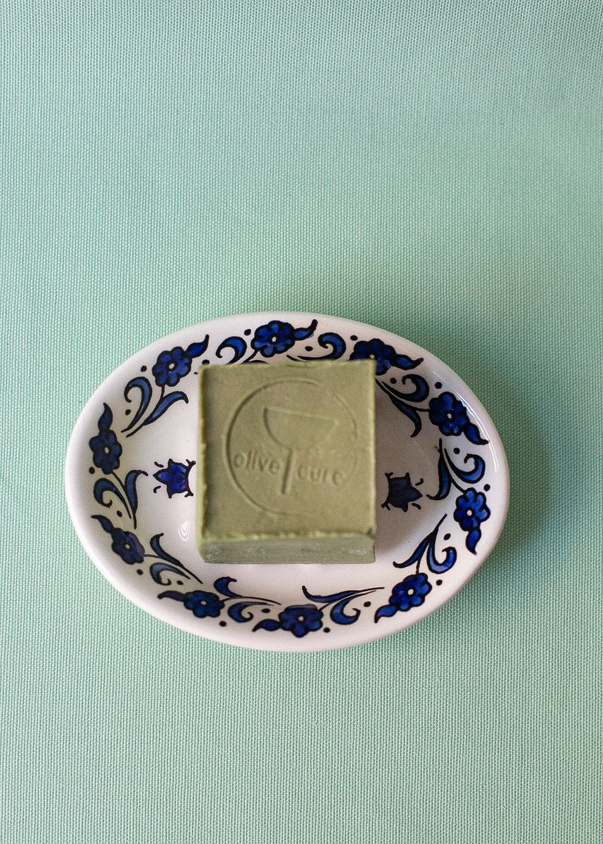 Såpeskål i keramikk, blå