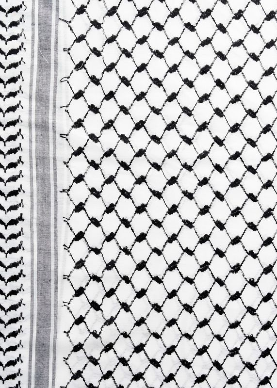 Klassisk stor keffiyeh, hvit og svart